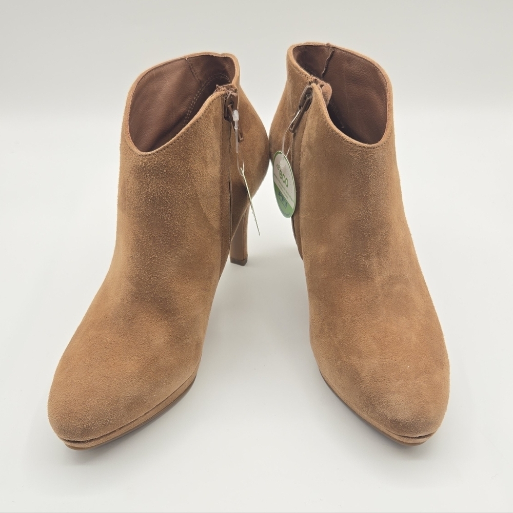 Paul Green | Elle Tan Suede Leather Heeled Ankle Booties Size 4 UK NWT